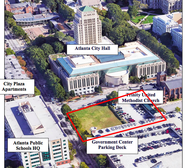 The vacant 1.3-acre site's context downtown.
