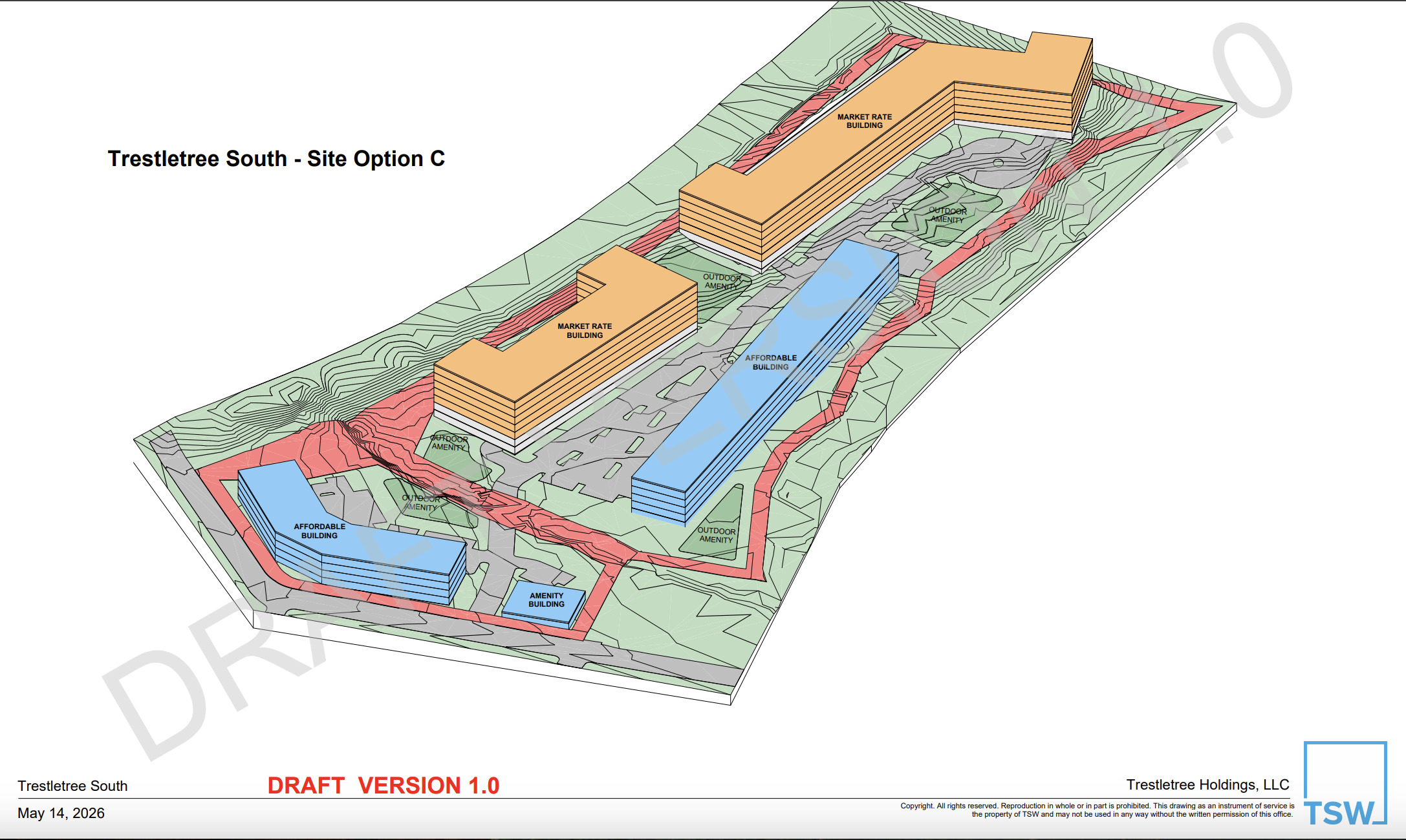 One draft option for the Trestletree Village South section in Ormewood Park, with the Beltline corridor at left.
