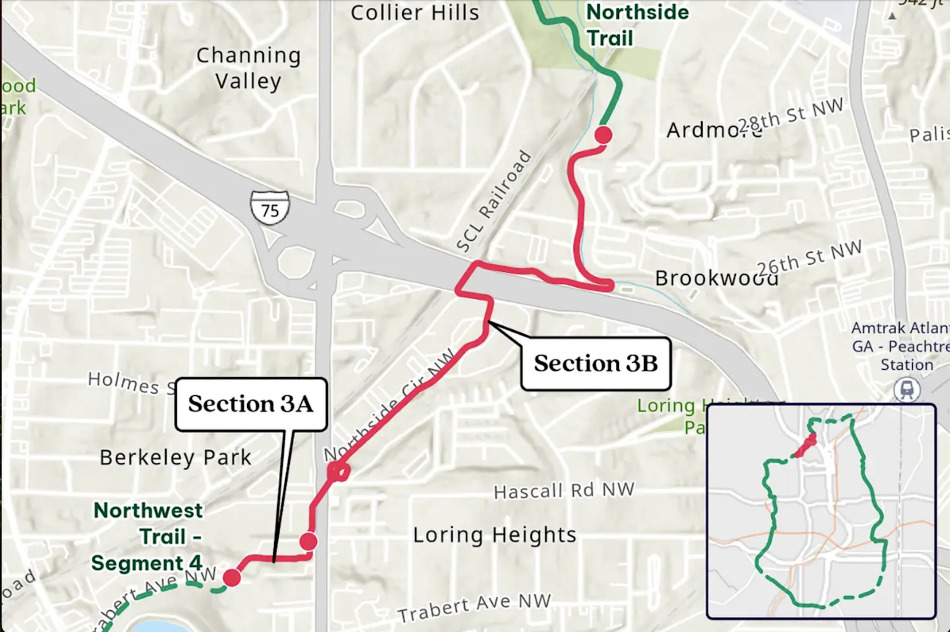 Atlanta Beltline Northwest Trail—Segment Map