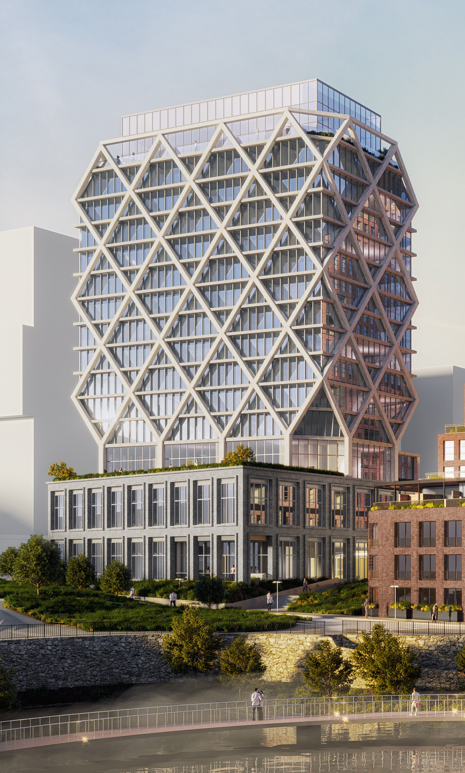 Fresh rendering of Forth Atlanta's 16-story facade, designed by New York-based Morris Adjmi Architects.