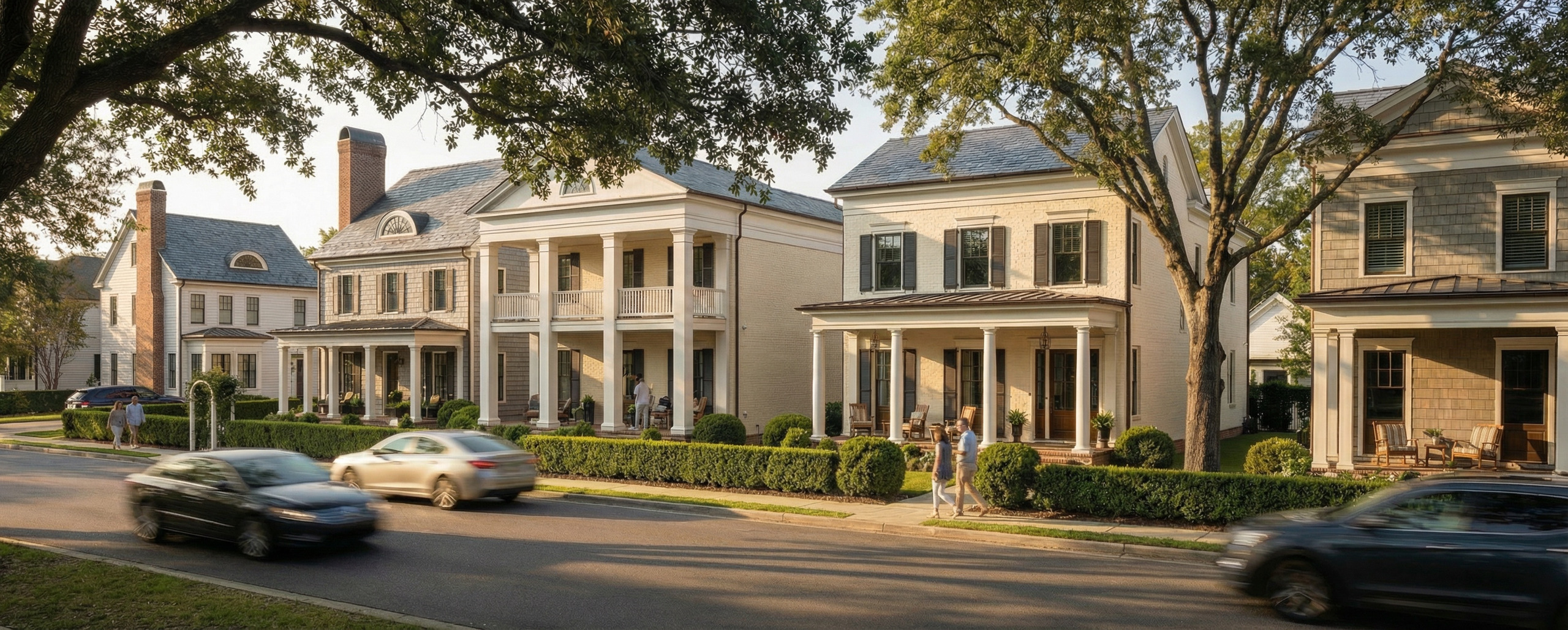 Example of traditional facades planned for the 63-home Grove Park Village.