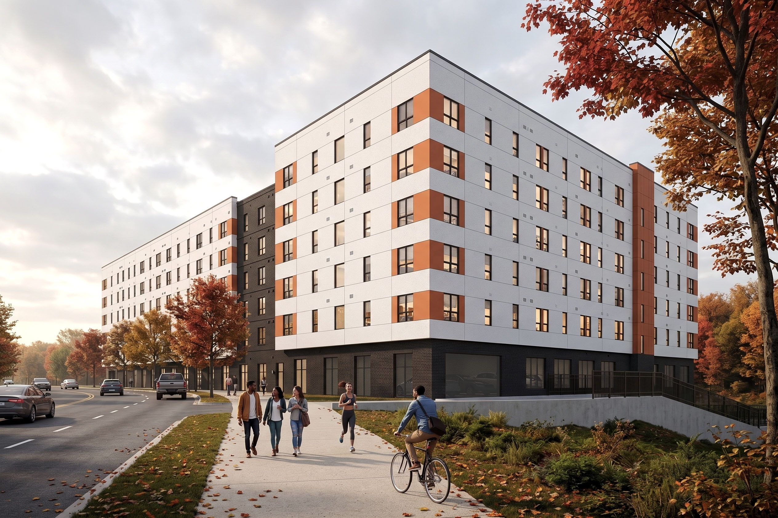 Exterior cladding plans for The Overlook project along one of the Beltline's northernmost sections.