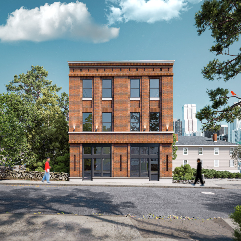 Rendering of Firehouse on Hilliard Street.