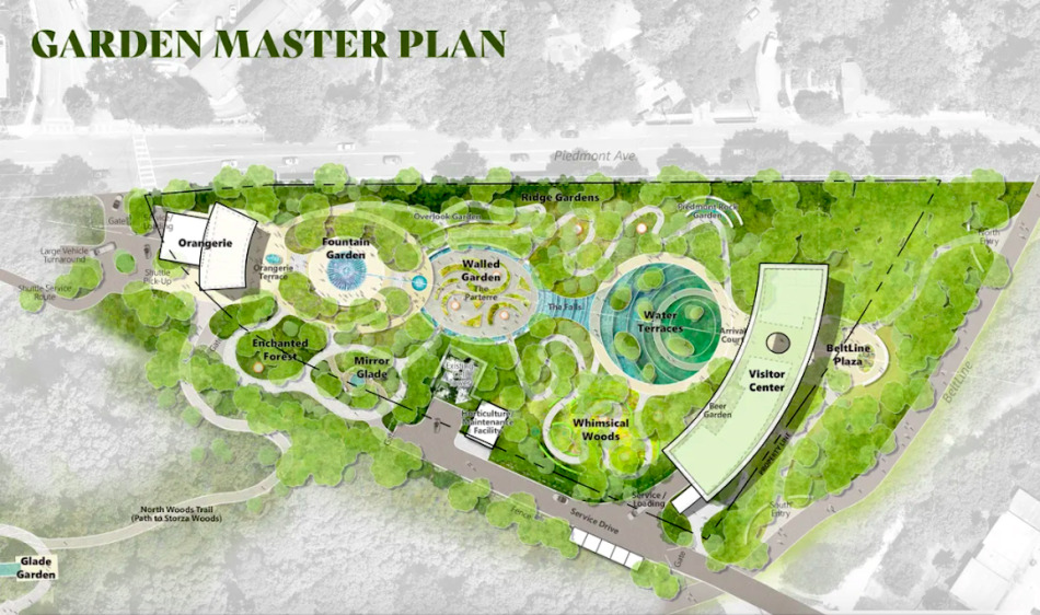 Site plan for the Botanical Garden expansion beside the Beltline.
