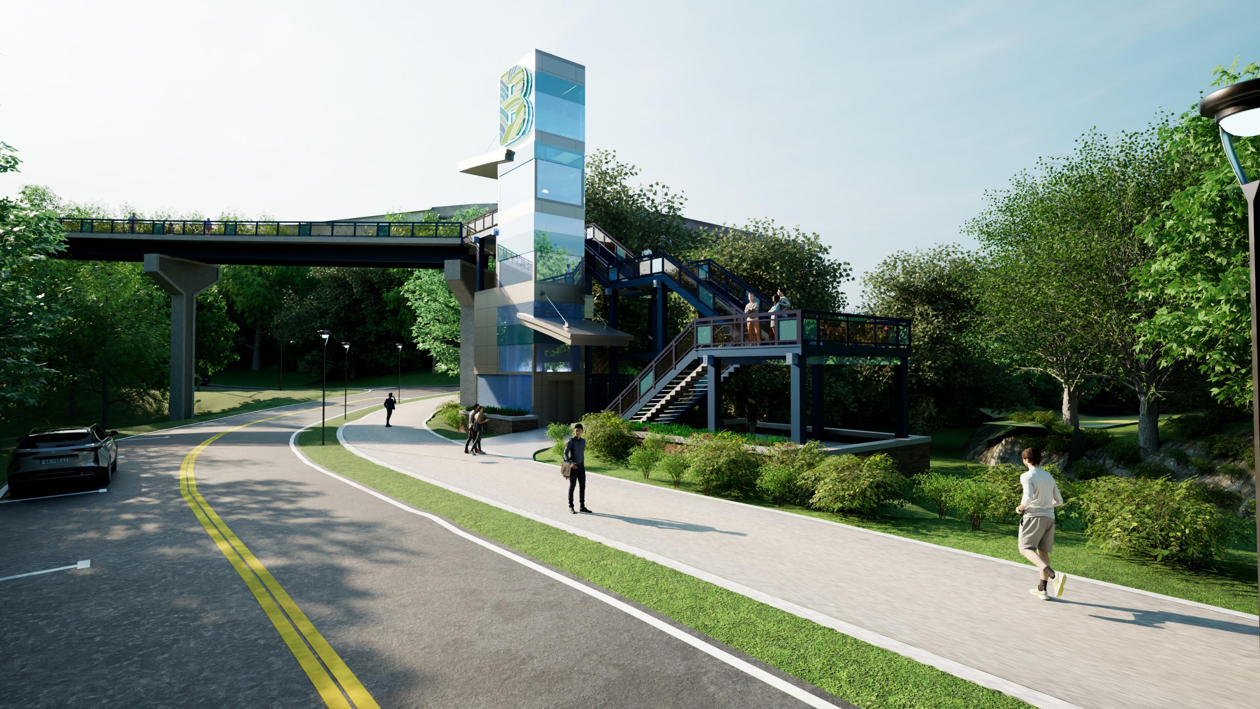 The City of Brookhaven source page identifies this image as the proposed bridge landing and access design.