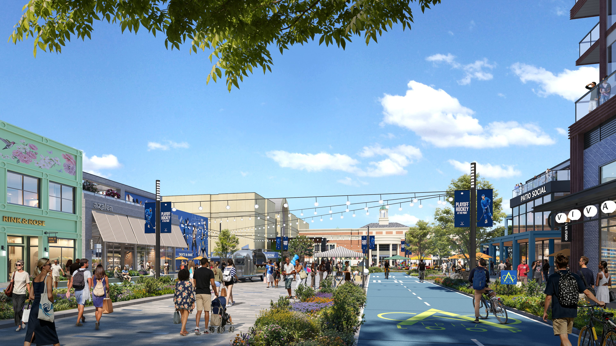 This is a rendering of a planned redevelopment of North Point Mall in Alpharetta by Jamestown and New York Life. The mixed-use plan includes more than 1,000 apartments and hundreds of thousands of squ