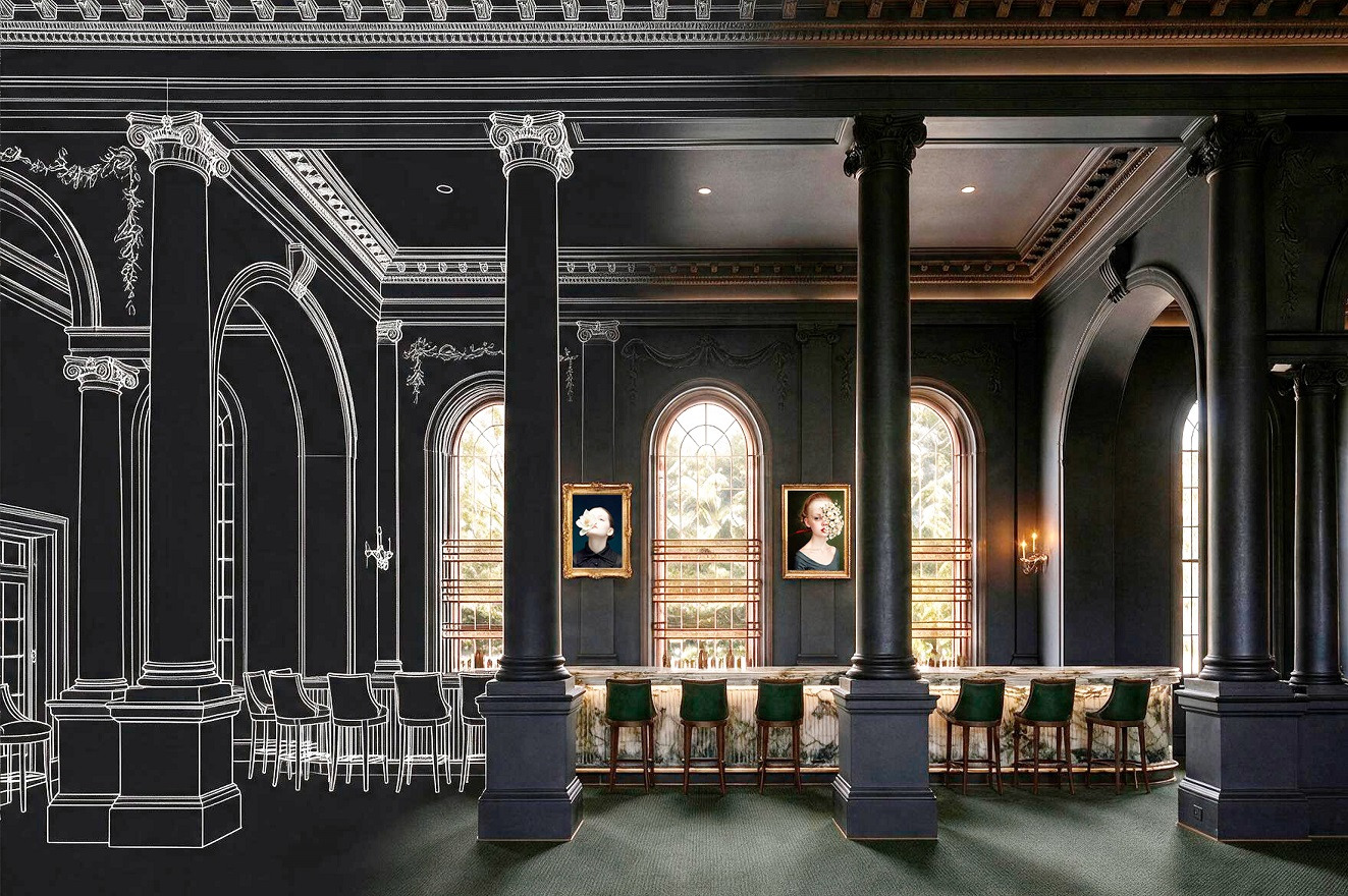 Interior design concept for Hal’s at Patterson House.
