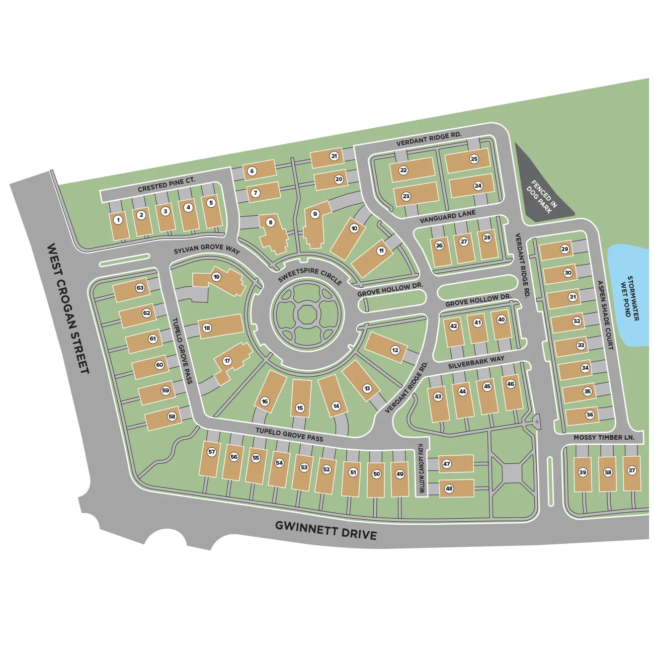 Site plan for Grove Park Village.