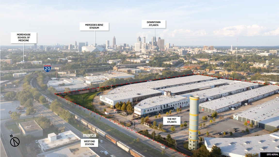 Aerial view of the proposed hospital site and surrounding area.